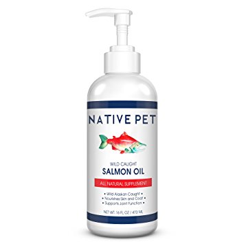 Native Pet Salmon Oil for Dogs and Cats - 100% Wild Caught Alaskan Fish Oil (16 oz) - All-Natural Supplement Rich in Omega 3 for Joints, Skin, and Coat