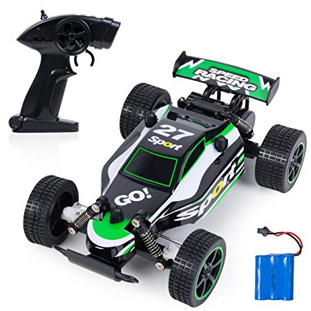 SGILE RC High Speed Racing Car, Remote Control Car Off-Road for Boys Kids, 2.4Ghz 2WD Fast Race Buggy Hobby Electric Vehicle Car,Green