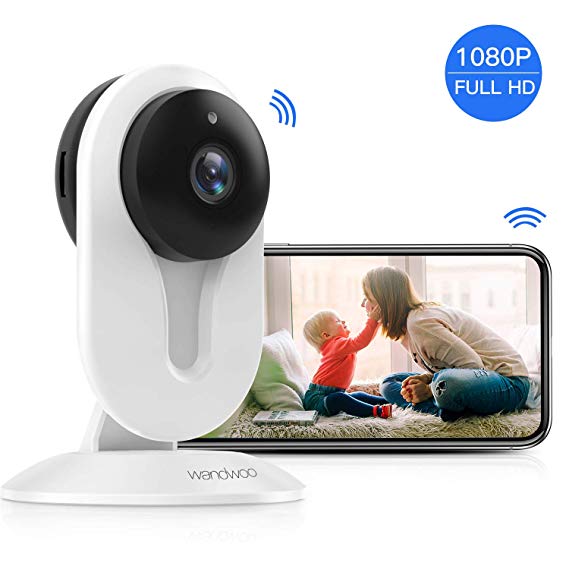 【2019 Newest】IP Security Camera,Wandwoo 1080P Wireless Camera with 2 Way Audio,Motion Detection & Night Vision,Indoor IP Camera for Baby Monitor,Nanny Camera(White)