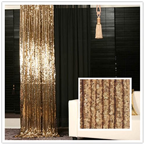 TRLYC 36"84" Gold Sequin Wedding Backdrop 3Ft7Ft Sparkly Party Decoration And Curtain