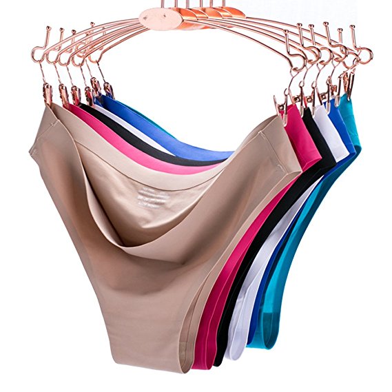 COSOMALL 6 Pack Women's Invisible Seamless Bikini Underwear Half Back Coverage Panties