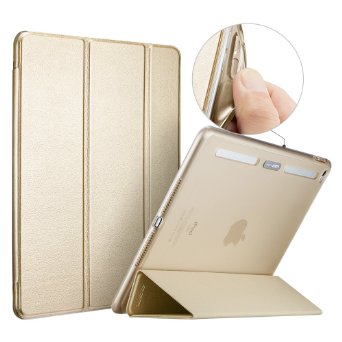 iPad Air 2 Case, ESR [Corner/Bumper Protection] Smart Cover Case with Soft TPU Bumper and Auto Wake/Sleep Function for iPad Air 2 / iPad 6 (Champagne Gold)