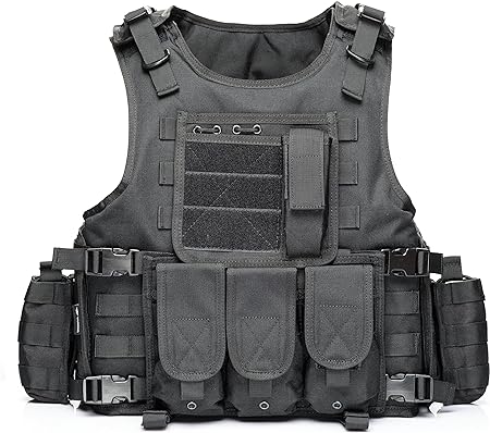 YAKEDA Tactical Vest Outdoor Vest Field Play-E88005 (Black-2)