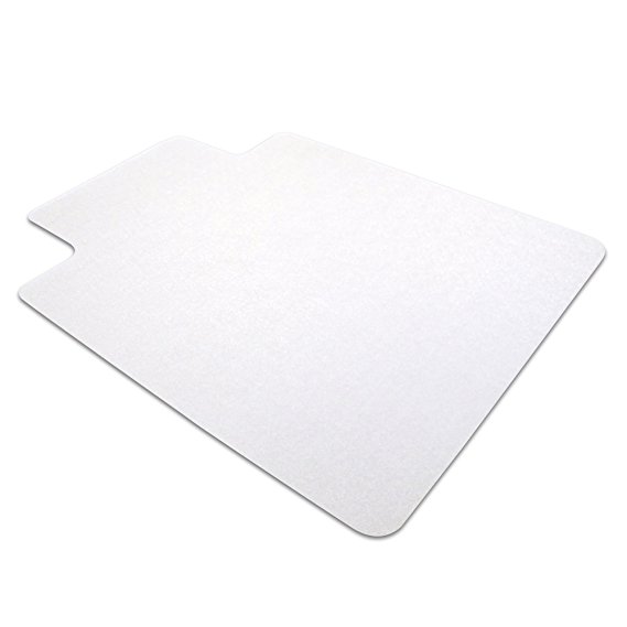 Cleartex Advantagemat Chair Mat for Hard Floors, Clear PVC, Rectangular with Lip, 36" x 48" (FR129020LV)