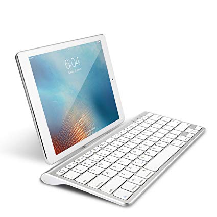 OMOTON Bluetooth Keyboard with Built-in Stand for Apple iPad Air/Air 2, iPad Mini, iPad Pro and other Bluetooth Enabled Devices, Apple Edition, White
