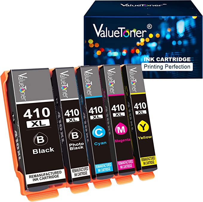 Valuetoner Remanufactured Ink Cartridge Replacement for Epson 410XL 410 XL T410XL High Yield to use with Expression XP-7100 XP-530 XP-630 XP640 XP-830 XP635 Printer (5-Pack)