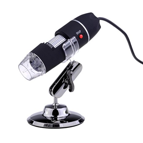 Neewer 0.3MP USB Digital Microscope Magnifier 8-LED Photography 50X - 500X N02 Black