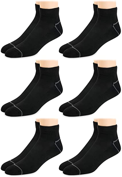 Reebok Mens’ Breathable Cushioned Comfort Quarter Cut Basic Socks (6 Pack)