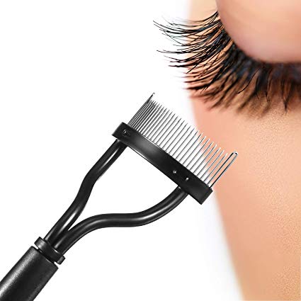 Tatuo 3 Pieces Foldable Eyelash Comb, Curlers Separate Lashes, Foldable Lash Comb, Eyelash Comb with Metal Teeth, Portable Eyelash Comb