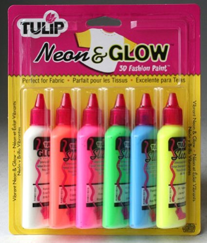 I Love To Create Tulip 3D Fashion Paint, 1.25-Ounce, Neon and Glow, 6 Per Package
