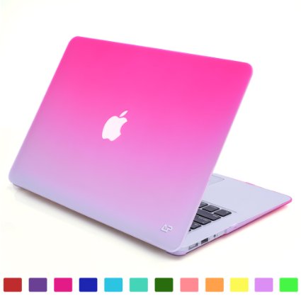 Lightning Power - Fade to White Matte Carrying Hard Shell Case for Macbook Air 13.3" A1466 & A1369 (Hot Pink)