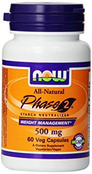 Now Foods Phase-2 , Starch Neutralizer, 500mg, Veg-Capsules, 60-Count