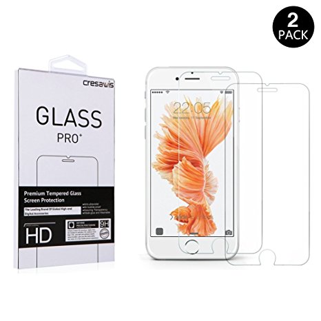 iPhone 6S Screen Protector, cresawis 2-Pack 0.26mm 9H Tempered Glass Screen Protector for Apple iPhone 6s and iPhone 6 4.7 Inch (Lifetime Warranty)