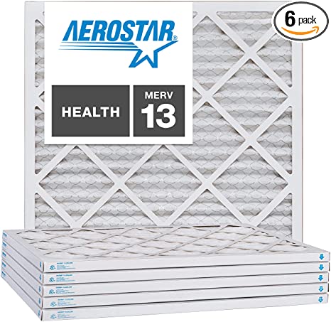 Aerostar 10x10x1 MERV 13, Pleated Air Filter, 10x10x1, Box of 6, Made in The USA