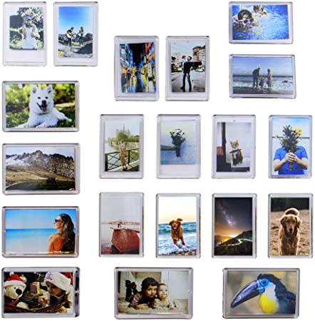 Pack of 20 Mini Photo Frame Magnets | Fridge Magnets Photo Holders | Personalised Home Accessories | Memory Souvenir Gift Idea | Pukkr