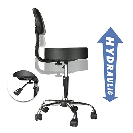 PARTYSAVING Professional Medical/Drafting/Massage/Office Swivel Stool with Removable Backrest GPL1323