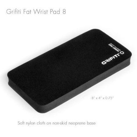 Grifiti Fat Wrist Pad 8 Is a 4 X 8 X 0.75 Inch Mouse Wrist Rest and Wrist Rest for Keypads, Numberpads, Trackpads, Trackballs, Adding Machines, Printing Calculators Including Filco, HP, Kensington, Logitech, Microsoft, Apple, Perixx, Casio, Canon, Sharp, Atrira (BLACK NYLON)