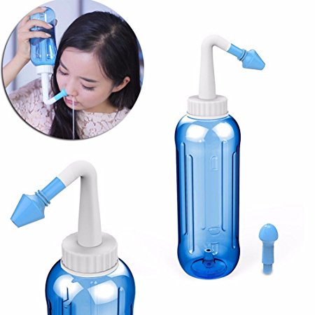 iZoeL Neti Pot Nasal Irrigation Sinus Rinse Nasal Lavage Nasal Rinsing 500ml with two Spouts for Kids Adults Natural Relief for Cold & Allergy Symptoms
