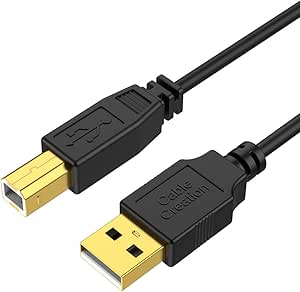 CableCreation USB Printer Cable 6.6FT, USB 2.0 Printer Cable to Computer, USB A to USB B Printer Cord High Speed for HP, Brother, Epson, Canon, Piano, Dac, and More, 2M