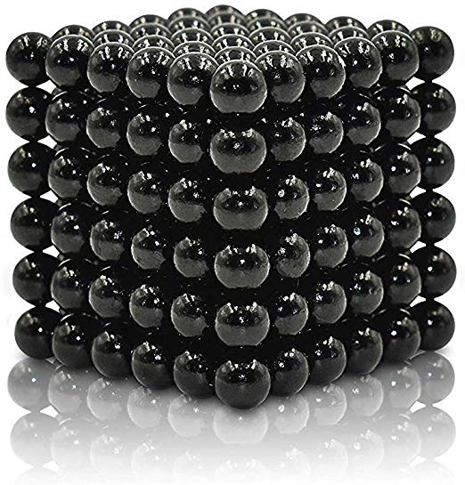 JTianYun Upgraded 216 Pieces 5MM Magnets DIY Toys Magnetic Fidget Blocks Building Blocks for Development of Intelligence Learning and Stress Relief Gift for Adults or Kids (Black)