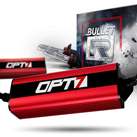 OPT7 Bullet-R H11 H8 H9 HID Kit - 3X Brighter - 4X Longer Life - All Bulb Sizes and Colors - 2 Yr Warranty [5000K Bright White Xenon Light]