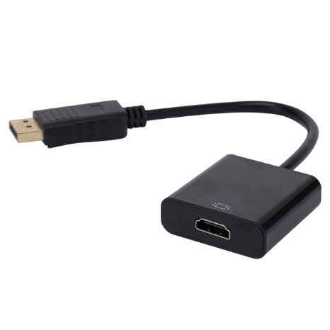 TecBillion Gold Plated DisplayPort Male to HDMI Famale Adapter Cable, Black