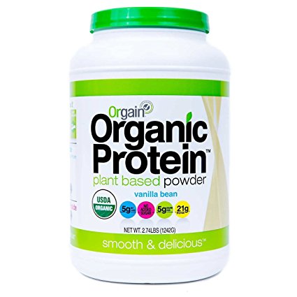 Orgain Organic Plant Based Protein Powder, Packaging May Vary (Sweet Vanilla Bean, 2.74lb Tub)