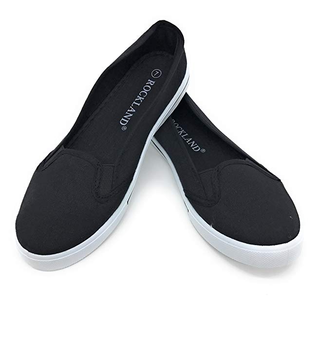 EASY21 Women Canvas Round Toe Slip on Flat Fashion Sneaker