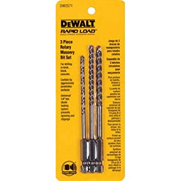 DEWALT DW2571 3 Piece Rotary Masonry Drill Bit Set