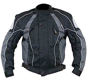 Xelement Armored Mens Gray/Black Textile Jacket - Large