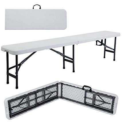 Giantex 6' Portable Plastic In/outdoor Picnic Party Camping Dining Folding Bench