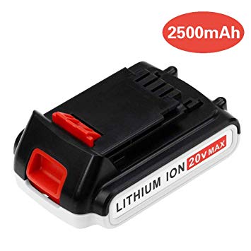 LBXR20 Upgraded to 2.5Ah Replace for Black and Decker 20V Battery Max LB20 LBX20 LST220 LBXR2020-OPE LBXR20B-2 LB2X4020 Cordless Tool Battery 1 Pack