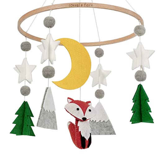 Sorrel   Fern Baby Crib Mobile Woodland Fox -Baby Shower Gift Nursery Decoration I