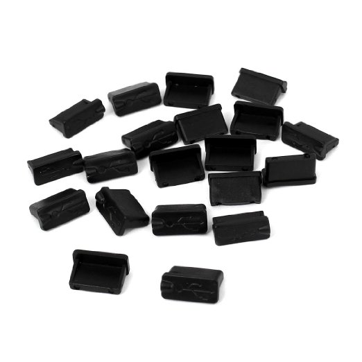 uxcell 20 Pcs Black Rubber USB A Type Female Anti Dust Plugs Stopper Cover