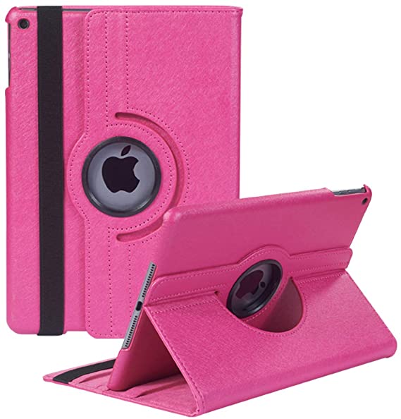 New iPad 9th Generation Case (2021) / iPad 8th Gen Case (2020) / 7th Gen 10.2 Inch Case (2019) - 360 Degree Rotating Stand Smart Cover Case with Auto Sleep Wake for Apple iPad 10.2" (Magenta)