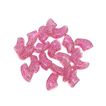 20 pcs Soft Nail Caps For Cat Pet Claw Control Paws off   Adhesive Glue,Size M,Pink Glitter