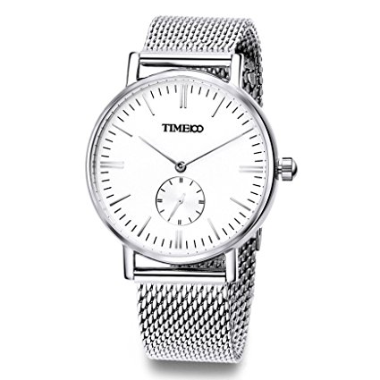 Time100 Men Women Wrist Watches Mesh Band Ultrathin Case Dial Quartz Watch Couple Watches