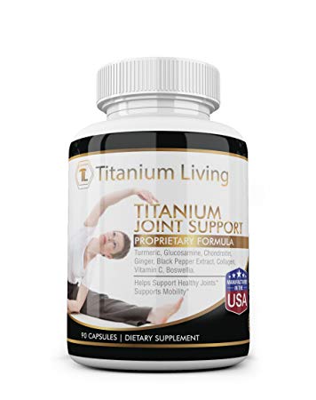 Titanium Joint Support with Turmeric, Ginger and Glucosamine, Anti-Inflammatory Joint Supplement for Flexibility and Pain Relief (90 Capsules)