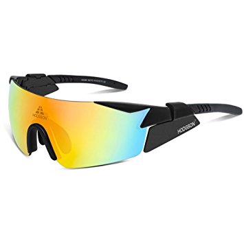 HODGSON Sport Polarized Sunglasses for Men or Women , Windbreak UV400 Protection Sports Glasses with 5 Interchangeable Lenses for Driving, Cycling, Running and Golf