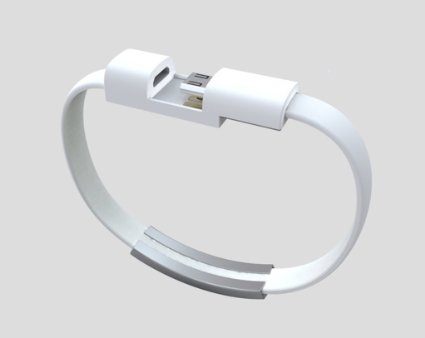 Sunlion Micro Bracelet Cable with Charging and Sync for Android Smart Phones Micro USB Samsung Galaxy S5 S4 S3 S2 Note 4 Note 3 Note 2 Note Tab 3 2 Lg G3 G2 Nexus Motorola Htc Other Android and Windows Smartphones  Tablets white