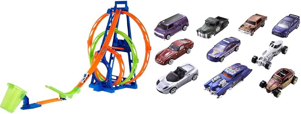 Hot Wheels 10-Pack (Styles May Vary)   Hot Wheels Triple Loop Kit