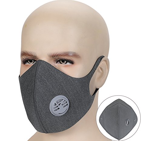 Dust Mask, Cevapro Activated Carbon Breathable Anti Pollution Allergy Filtration Exhaust Gas PM2.5 Half Face Mask for Cycling Motorcycle Woodworking Mowing Lawn Running