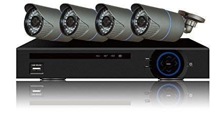 SecuQuest VSK8313-K2X All-In-One HD Surveillance System w/ 4-Channel NVR w/ Built-in POE and 4 x 1.3MP IR Outdoor IP Bullet Cameras (BK) (No HDD)