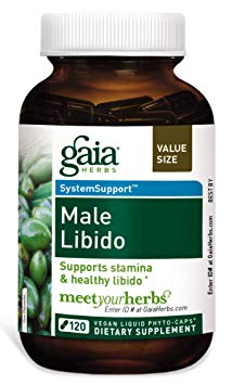 Gaia Herbs Male Libido Vegan Liquid Capsules - Supports Stamina and Optimizes Healthy Performance with Epimedium (Horny Goat Weed), Tribulus Terrestris, Maca Root and Saw Palmetto, 120 Count