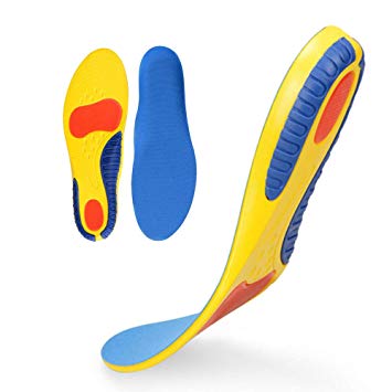 Insoles for Plantar Fasciitis - Foot Arch Support Orthotics Insoles for Men & Women, Shoe Inserts for Relief Flat Feet, Orthopedic Functional Foam Insoles (Yellow, Men8-13)