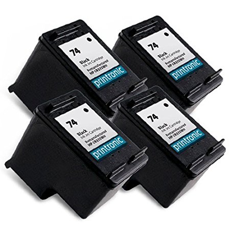Printronic Remanufactured Ink Cartridge Replacement for HP 74 CB335WN (4 Black)
