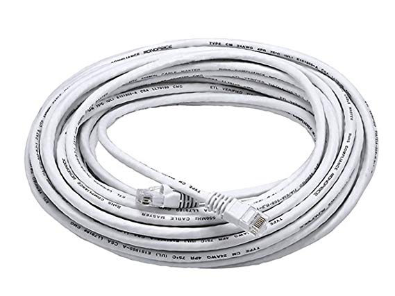 Monoprice 50FT 24AWG Cat6 550MHz UTP Ethernet Bare Copper Network Cable - White