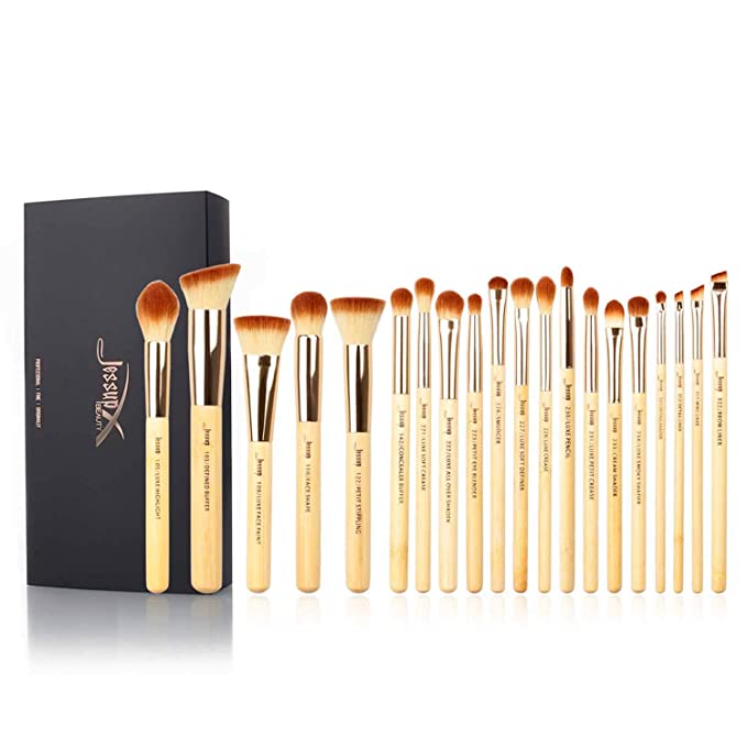 Jessup Brand 20pcs Beauty Bamboo Professional Makeup Brushes Set Make up Brush Tools kit Foundation Powder Brushes Eye Shader T145