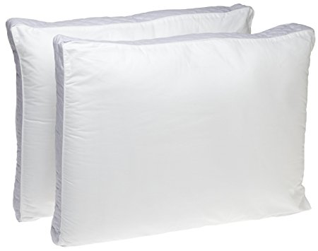 Perfect Fit Extra Firm Density Queen Size 233 Thread-Count Quilted Sidewall Pillow, 2-Pack, White