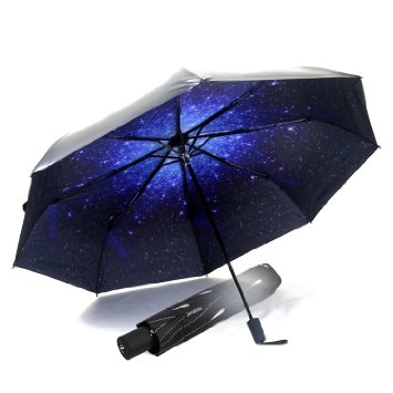 Jenabee® Blooming Flower Black Vinyl UV Protective Canopy Parasol UPF 40  Sun Block Umbrella Summer Shady Sun Umbrella